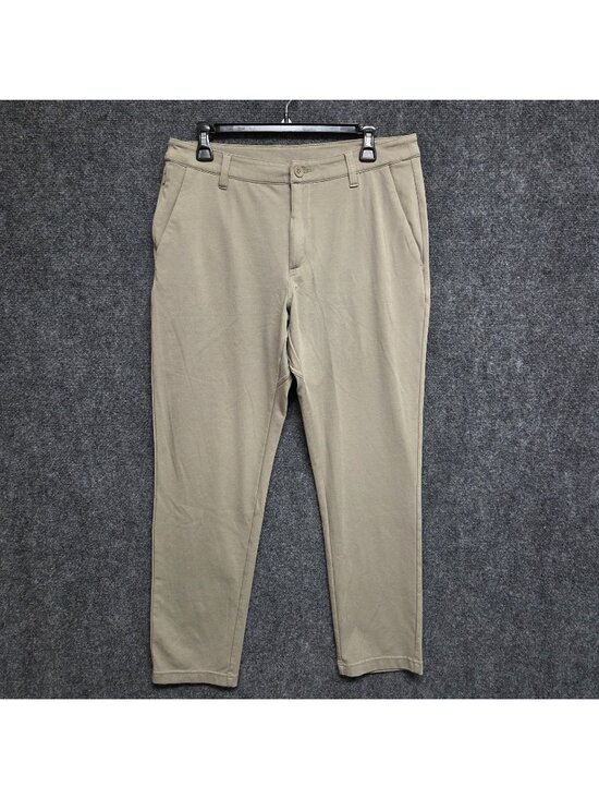 Into The Am Other - Into The AM All Day Pants Men 34x28 Brown Tapered Fit Stretch Chino Casual
